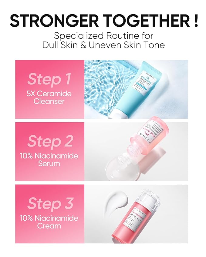 MSH Niacinamide Brightening Cream,Fades Dark Spots, Evens Skin Tone, Tranexamic Acid, α-Arbutin, 5X Ceramides, Centella Asiatica, Suitable for Oil and Acne-prone skin, 2.67 fl.oz / 80g