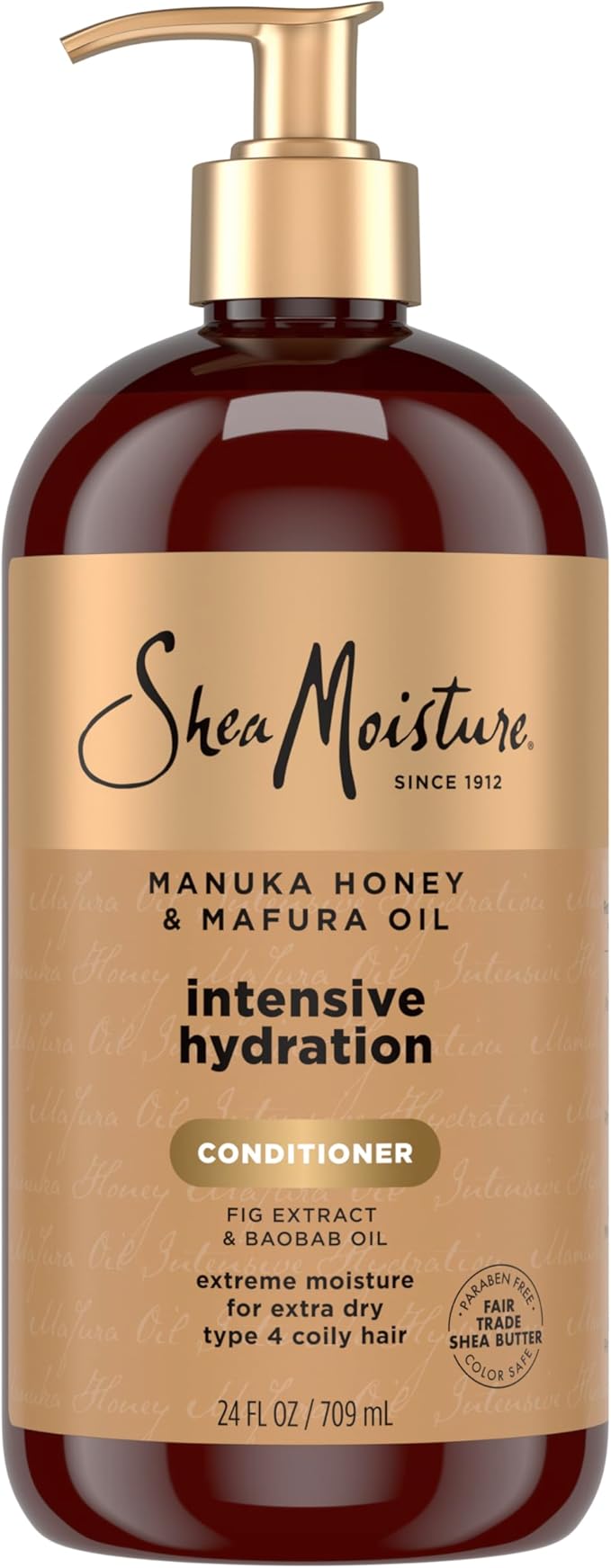 SheaMoisture Intensive Hydration Conditioner Manuka Honey & Mafura Oil for Extra Dry, Damaged Hair, Paraben-Free 24 oz