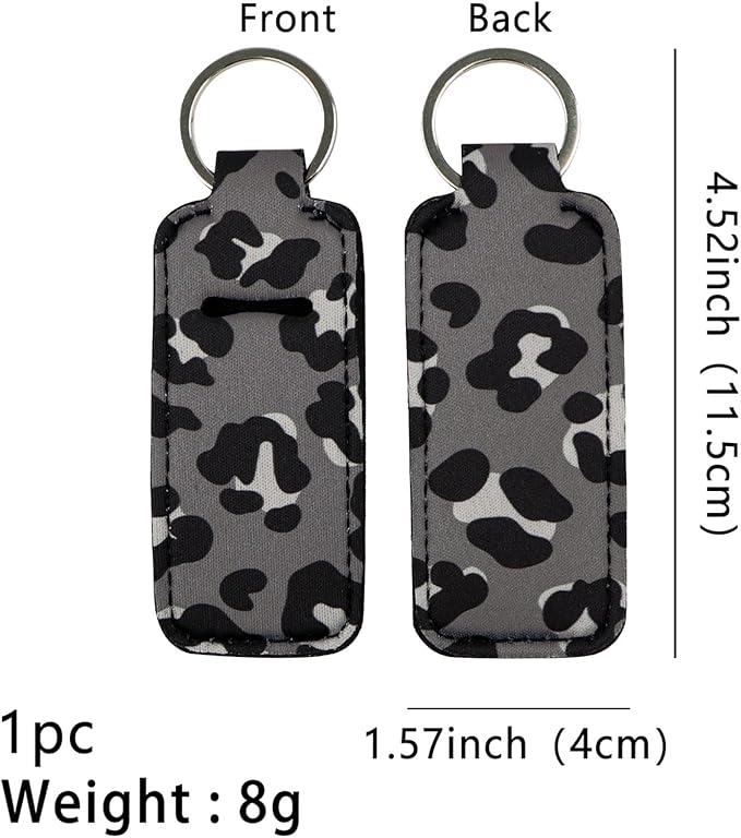 4 Pcs Lip Balm Holder Keychain for Lipstick, Elastic Fabric Lip Gloss Sleeves Holder for Women, Girls, Nurse