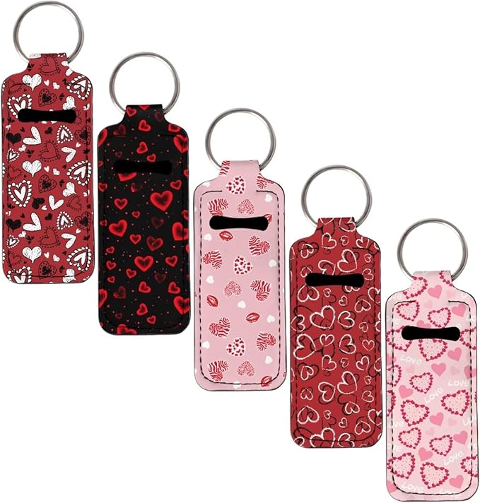 Pensura Chapstick Holder Keychain Fashion 5 Pcs Car Keychain Holder Portable Chapstick Holder Keep from Scratched and Dust