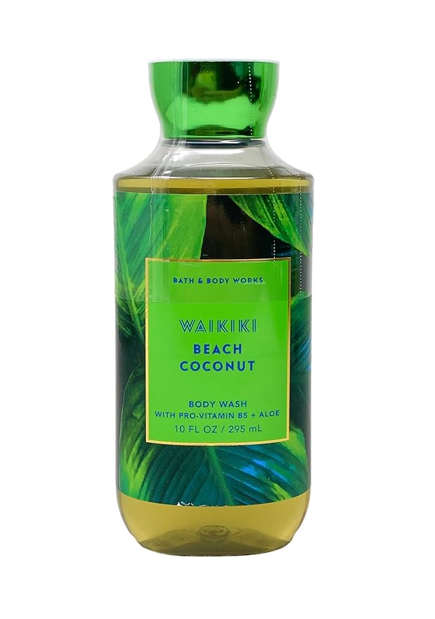 Bath & Body Waikiki Beach Coconut - Deluxe Gift Set - Fine Fragrance Mist, Body Wash, Body Lotion and Body Scrub with a Wild Jasmine Bar Soap.