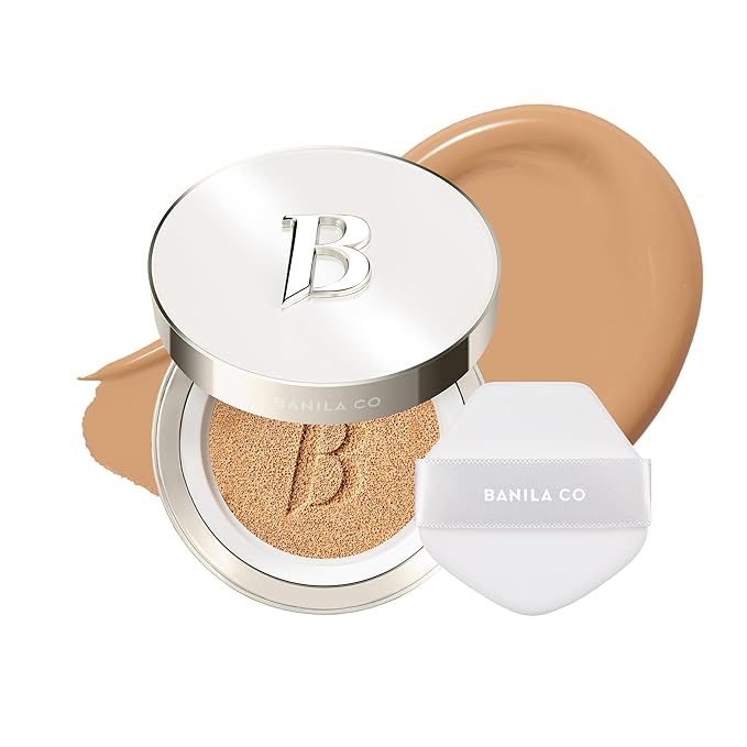 BANILA CO Covericious Ultimate Cover Cushion | Pore Blurring & Seamless Finish | Up to 100HR Long-Wear Matte Foundation | 20 Inclusive Shades | Korean Cushion Foundation (14g / 0.49 oz), 28W CARAMEL