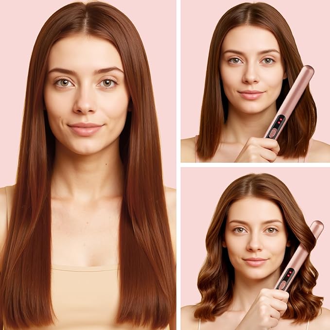 JAETON Small Flat Iron 0.7 Inch Mini Hair Straightener and Curler 2 in 1,30S Heat-up,Dual Voltage Travel Curling Iron,for Short Hair,Bangs, Pixie Cut,Beard