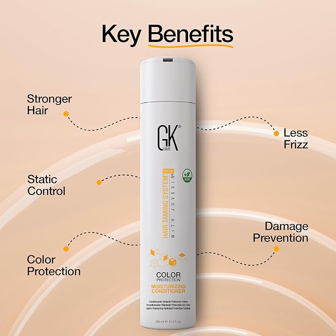 GK HAIR Hydrate Moisturizing Conditioner for Dry Damaged Colored Hair Protection Deep Conditioning with Keratin Frizz Control Smooth Healthy All Hair Sulfate Free Women and Men – 10.1 Ounce
