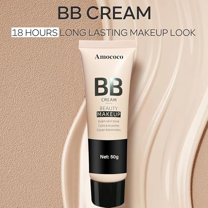 BB Cream, Long-Lasting Natural Beauty Makeup, 50g, 18-Hour Wear, Even Skin Tone & Pore Concealing (Wheat)