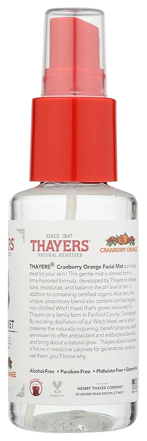 Trial Size Cranberry Orange Witch Hazel Facial Mist with Aloe Vera Toner (3 oz.)