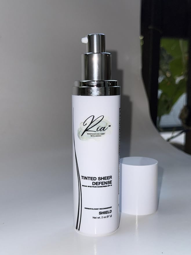 Ria Tinted Sheer Defense | Lightweight Oil-Free Tinted Moisturizer with SPF 46, Broad Spectrum Zinc Oxide Face Sunscreen & Skin Tint for Hydrating Daily Sun Protection, Made in USA