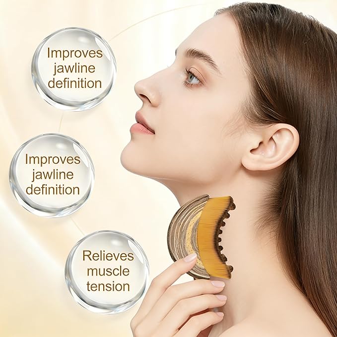 2 PCS Lymphatic Contour Face Brush, Ultra-Soft Facial Dry Brush for Lymphatic Drainage & Jawline Sculpting, Gentle Face Massager Tool for Puffiness Reduction, Skin & Glowing Complexion
