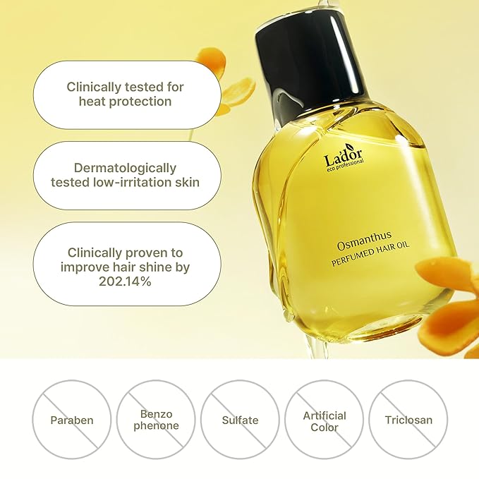 LADOR Hair Perfume Oil for Dry Damaged Hair - Anti Frizz Nourishing Fragrance Gloss Oil Serum Leave-In Conditioner Hold Curls & Waves Free of Sulfate Paraben Alcohol 2.7 Fl Oz 01 La Pitta Korean