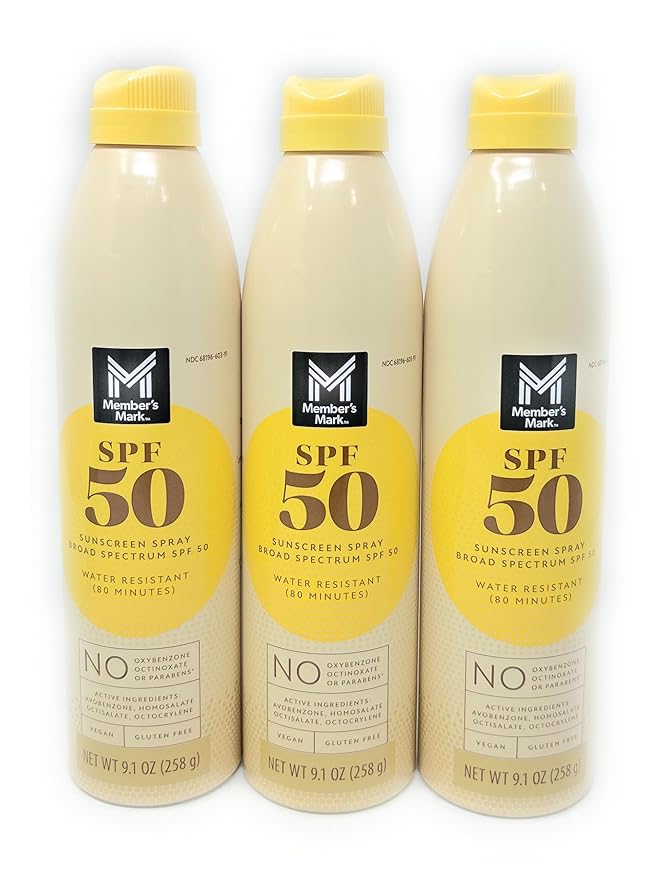 Member's Mark Sunscreen Spray Set SPF 50-9.1oz - 3 bottles