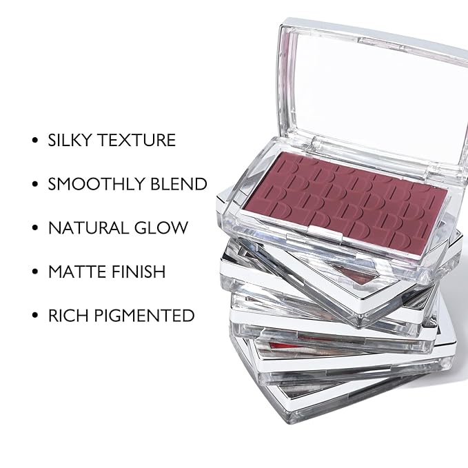 KYDA Berry Powder Blush, Radiant Glow Face Blush, Buildable Matte Cheeks Color, Ultra-fine Lightweight Powder Blusher, Lasting Moisturizing