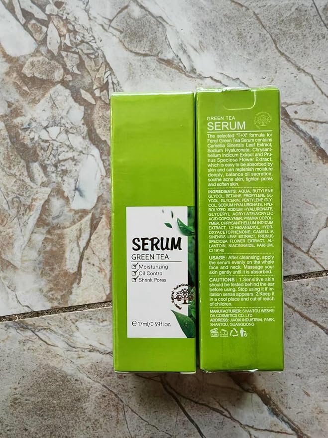 Natural Green Tea Facial Toner & Serum - Anti-Aging, Anti-Wrinkle, Moisturizing & Soothing for Dry Skin - Balances Oil, Reduces Acne, Refines Pores (Travel Size) (1)
