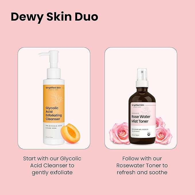 Rose Water Spray for Face & Hair – Pure USDA Organic Rosewater Toner – Refreshing Mist for Skin Care, Makeup & Locs – Natural Rose Scent, 4 Oz (3 Pack)