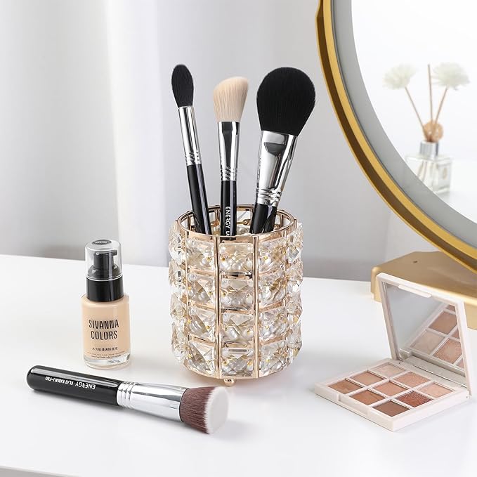 ENERGY Makeup Brush Set 4PCS Premium Synthetic Powder Foundation Blush Contour Bronzer Highlighter Makeup Brushes with Black PU Bag Professional Vegan Face Brushes