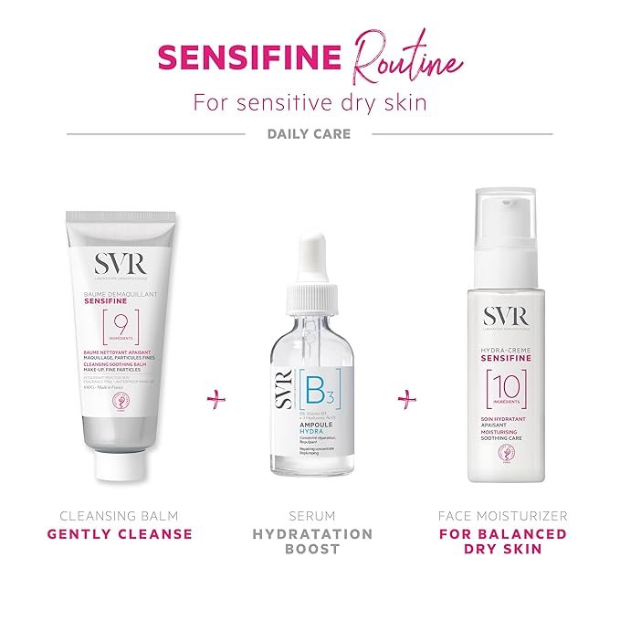 SVR Sensifine Hydra Face Cream. Moisturizing Soothing Care For Normal To Dry Dehydrated Skin. Fragrance Free Moisturizer With 96% Ingredients Of Natural Origin. 24hr Comfort And Hydration, 1.3 Fl.oz.