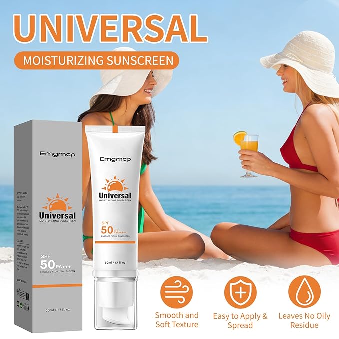 Tinted Sunscreen for Face SPF 50 Broad Spectrum, Hydrating Oil-Free Sheer Tint, No White Cast & Sweat Resistant, Tinted Moisturizer for Natural Glow, Non-Sticky Daily Sun Cream (2pc)