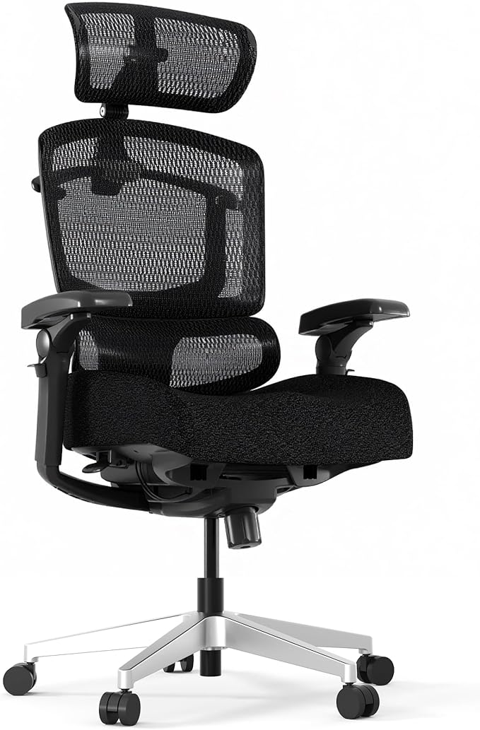 FLEXISPOT ErgoX-PRO Ergonomic Office Chair Black – Cloudtech Cushion, 5D Lumbar, 7D Armrests, 4D Headrest, 551LBS Capacity – Office, Gaming, Home