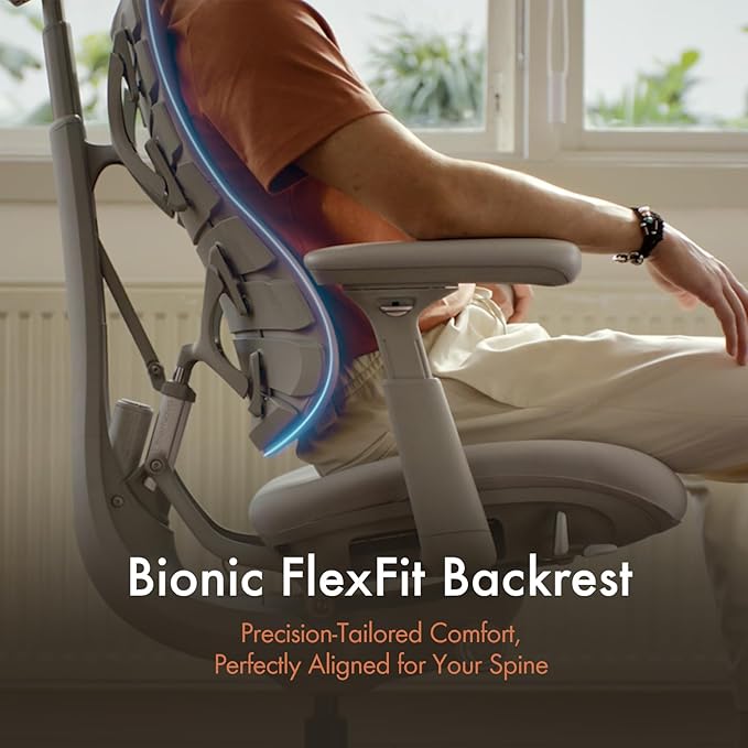 LiberNovo Dynamic Ergonomic Desk Chair + StepSync Footrest + Extra Battery Bundle - Comfy Home Office Chair with Adaptive Lumbar Support, 160° Recline & Built-in Spine Stretch, Black+45cm