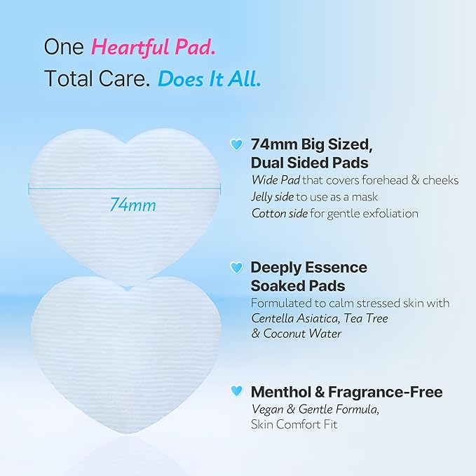 Coconut Cool Calming Toner Pads | Menthol-Free Cooling, Exfoliating & Soothing with Centella, Tea Tree & PHA | Dual-Texture 60 Pads | for All Skin Types | Korean Skin Care