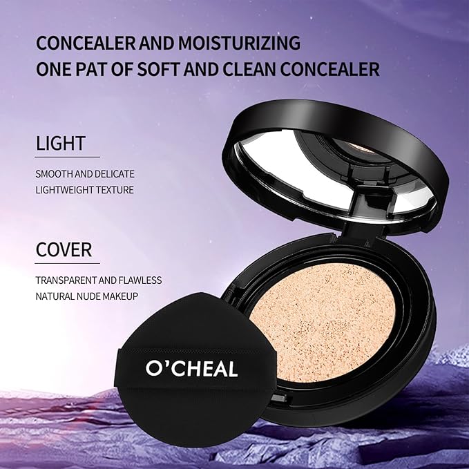 bb Cream, Flawless BB Cream Long Lasting No Makeup Removal, Long-Lasting CC Cream Concealer With Powder Puff, Even Skin Tone for All Skin Types, Natural Color (B)