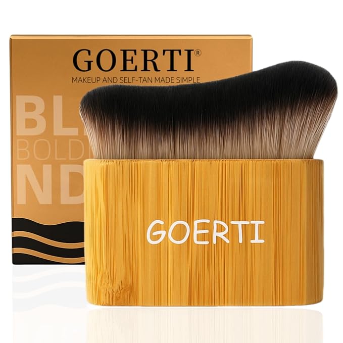 Large Self Tanner Brush GOERTI Blend & Blur Body Brush for Leg & Body Makeup Kabuki Foundation Applicator Streak-Free Blending for Self Tanner Lotion, Bronzer Powder, Liquid Foundation, Tanning Mousse