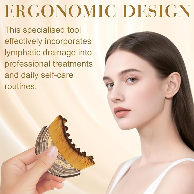 2 PCS Lymphatic Contour Face Brush, Lymphatic Face Brush Anti-Puffiness, Detox & Lift, Lymphatic Brush, Facial Brush Ergonomically Designed to Fit The Skin Precisely and Relieve Fatigue