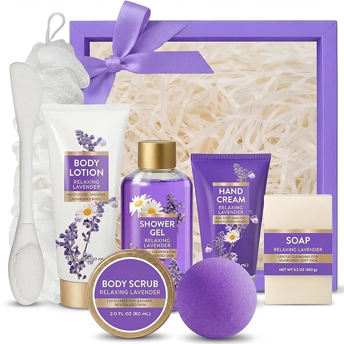 Spa Luxetique Gifts for Women Relaxing Lavender Gift for Womens 8pcs Spa Gift for Women Bath and Body Works Gift Set Birthday Gift for Womens Mom Grandma Mothers Day Gifts