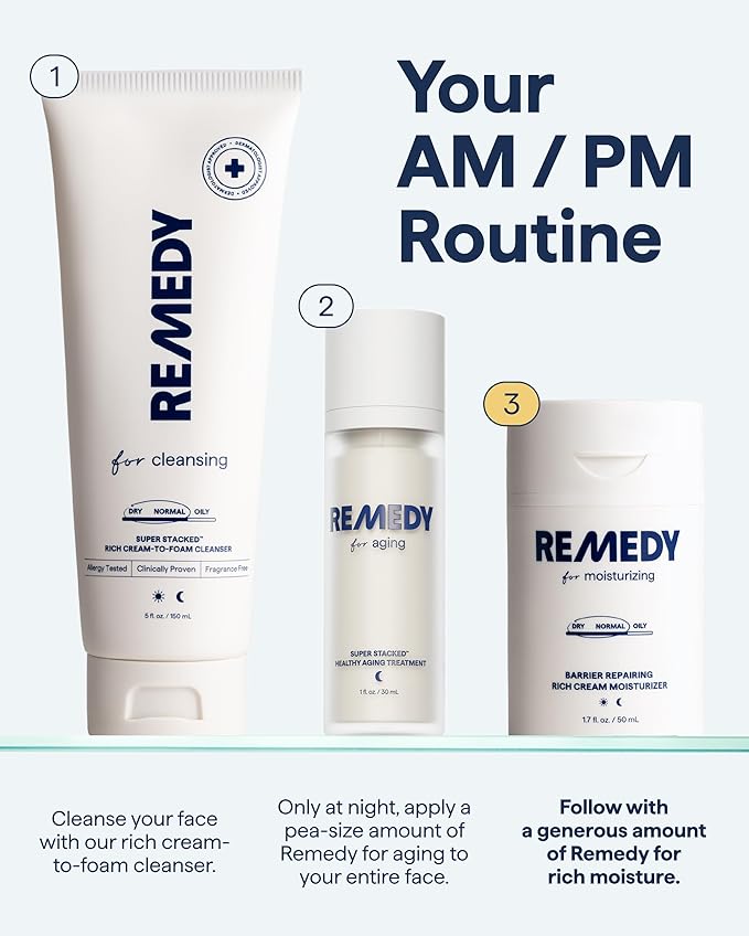 Remedy for Rich Moisture | Barrier Repairing Rich Cream Moisturizer for Normal to Dry Skin | Quadruple Ceramide Complex, Peptides, Squalane, Glycerin | By Dermatologist Dr. Shah, 1.7 fl. oz