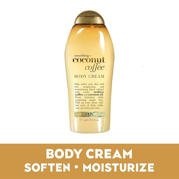 OGX Smoothing + Coconut Coffee Body Cream 19.5 oz (Pack of 3)