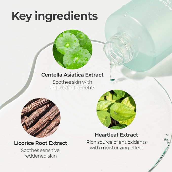 numbuzin No.1 Acne & Sebum Control Set | Calming Herb Toner + B5 Soothing Cream for Redness and Breakouts