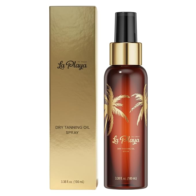 Onyx Dry Tanning Oil Intensifier - La Playa Enhancer for Sun and Tanning Beds | Fast-Absorbing Dry Oil for Face & Body | Quick-Drying, Lightweight Hydration | 3.38 Fl Oz