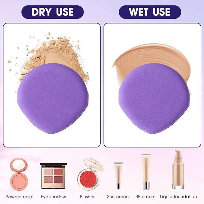 7Pcs Korean Makeup Sponge Puff Air Cushion Makeup Puffs for Foundation Concealer Teardrop Mix Setting Powder Puff Make Up Cushion Puffs Foundation Sponge for Liquid, Cream, and Powder