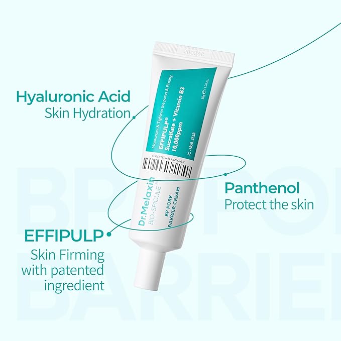Dr.Melaxin BP Barrier Cream 50g, 1.76 oz. | Bio spicule Stimulating Pore Roots, Pore Tightening, Provision of skin elasticity