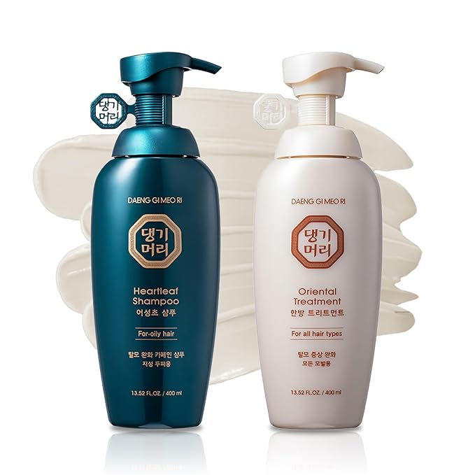 Daeng Gi Meo Ri Hair Loss Care Set - Shampoo for Oily Hair + Treatment for All Hair Types, 13.5 FL. OZ. Each
