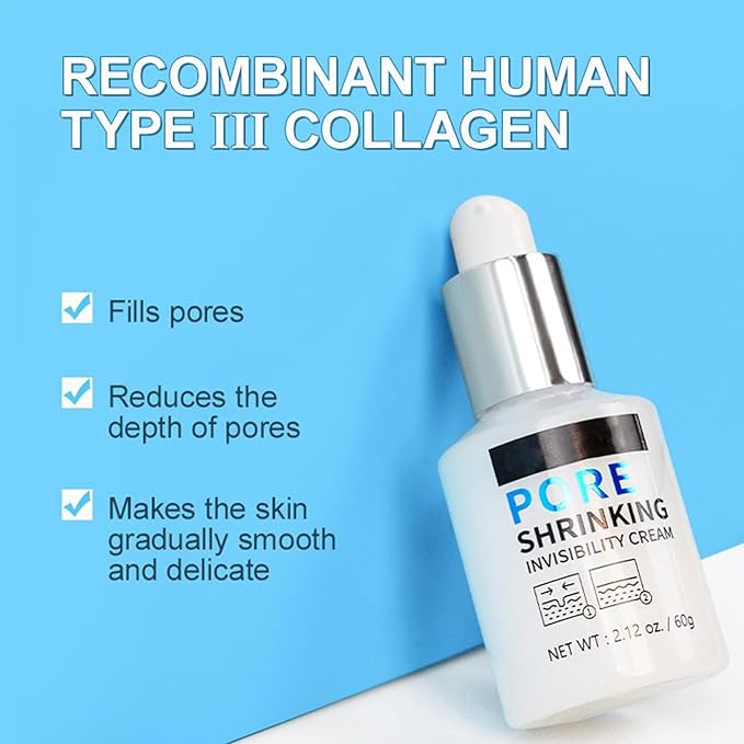 Pore Invisible Cream,Pore Shrinking Invisibility Cream,Pore Minimizer & Reducer for Face,Oil Control Firming,Conceals Pores,Moisturizing,Lightens Fine Lines