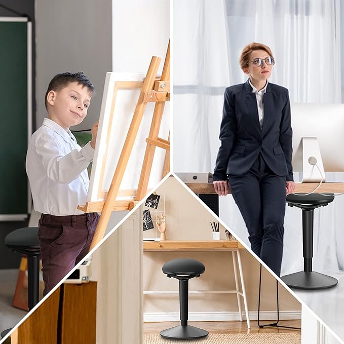 Standing Desk Chair with 360-Degree Standing Desk Chair with Memory Foam Seat Cushion, Lightweight & Flexible