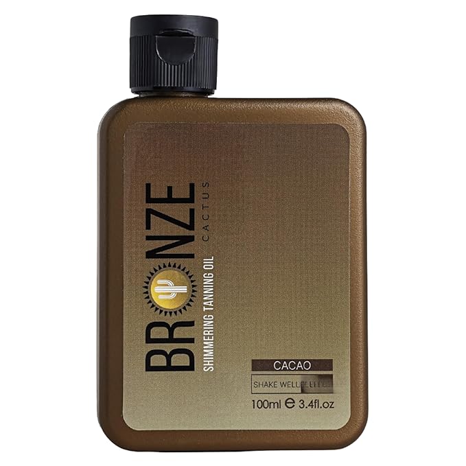 Cacao Shimmering Tanning Oil – 100% Vegan, Cruelty-Free | Rich with Fatty Acids & Vitamin E for Antioxidant & Anti-Aging Support | Hydrating Organic Oils for Radiant, Glowing Skin