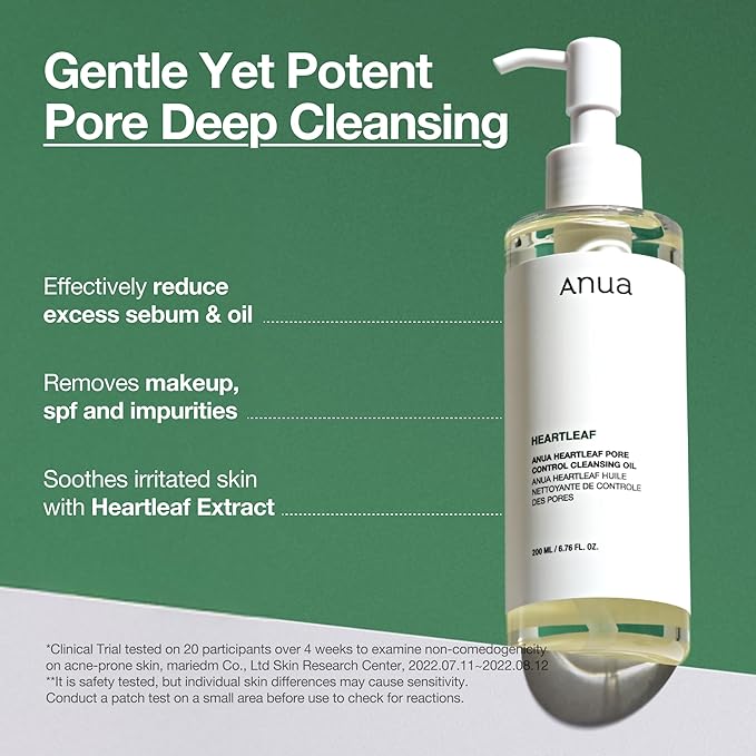 Auna Deep Pore Treatment Duo Heartleaf Pore Control Cleansing Oil, Heartleaf 77 Toner Pad, Exfoliating Facial Pads, After-Cleansing for Gentle Facial Care, Korean Skincare Set