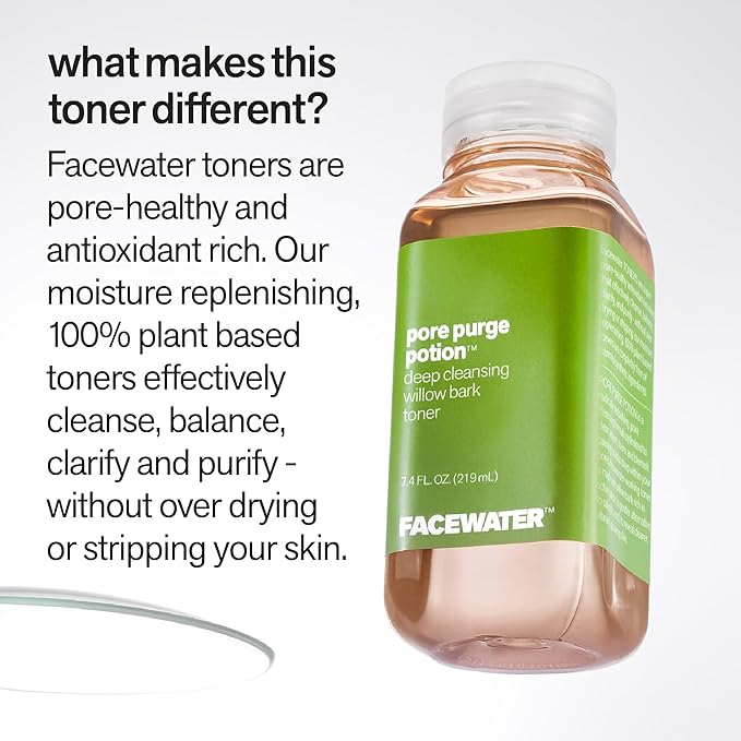 Facewater Pore Purge Potion Deep Cleansing Willow Bark Toner