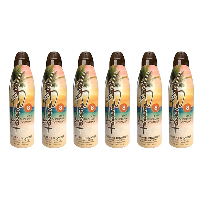 Panama Jack Instant Bronzer Sunscreen - SPF 8, Antioxidant, Moisturizing, PABA, Paraben, Gluten & Cruelty Free, Water Resistant (80 Minutes), 5.5 OZ (Pack of 2)