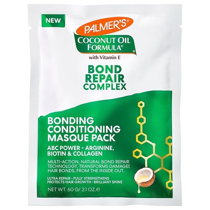 Palmer's Amino Bonding Complex Hair Mask,Intense Conditioning Masque Pack with Coconut Oil & Vitamin E,Heat Protectant,Anti Frizz,Adds Shine,Protects Hair Growth,All Types,2.1oz packette (Pack of 12)