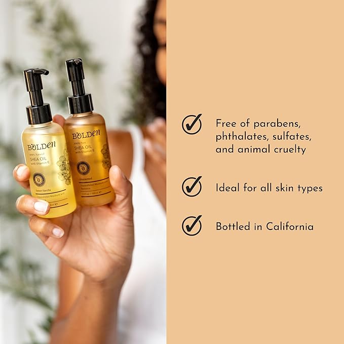 Bolden Skin Brightening Toner & Shea Oil Bundle – AHA Toner with 100% Natural Unscented Shea Oil with Vitamin E |