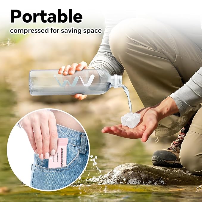 Compressed Towels 90 Pcs, Disposable Coin Towels, Portable Face Towelettes for Travel, Camping, Outdoor & Home Use