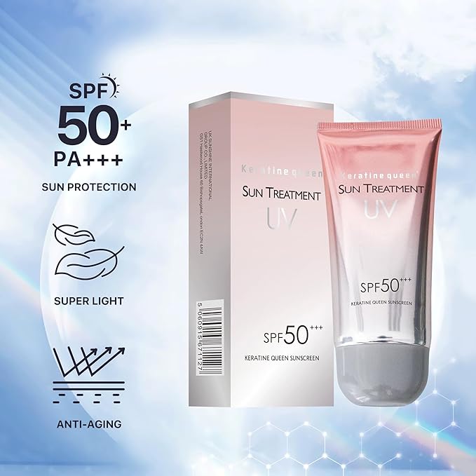 Style Tree Keratine Queen Sun Treatment UV SPF 50+++ Sunscreen – Whitening & Anti-Aging Cream for Face & Body, Water-Resistant, 60ml