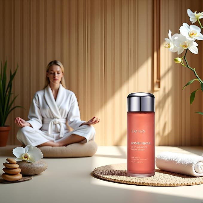 Lavien Deep Hydration Facial Toner - Kombu Biome Triple Hydration and Nourishment - Brightening and Wrinkle Improvement - 5.97 Fl Oz. (150ml) Bottle
