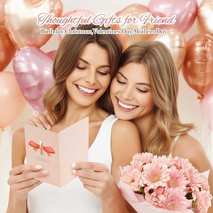 Best Friend Gifts for Women: Eletorot Mothers Day Gift for Friendship, Unique Pink Spa Relaxation Baskets Set for Birthday, Galentines, Valentines, Christmas, Easter, Graduation, Long Distance BFF