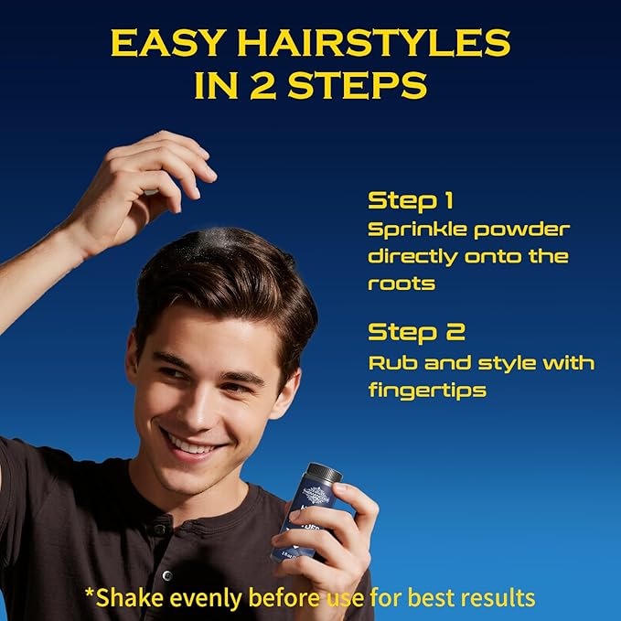 Texture Powder for Men, Lightweight Hair Styling Powder Adds Volume and Texture for a Natural Look, Best for Short to Medium Hair, Gifts for Men, 30 g