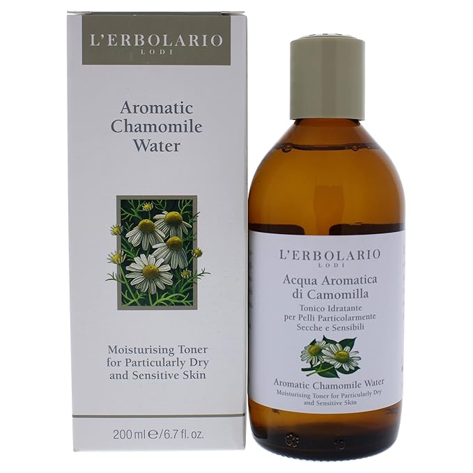 L'Erbolario Aromatic Chamomile Water – Alcohol-Free Face Moisturizer Toner for Dry and Sensitive Skin - Toner for Face to Remove Impurities - 6.7 oz