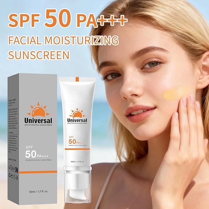 Tinted Moisturizing Daily Sun Cream, Clear Sunscreen for Face SPF 50, Hydrating Sun Essence Face Sunscreen, Korean SPF 50+ PA++++ No White Cast, Hydrating, Moisturizing, UV Defense, Travel Size
