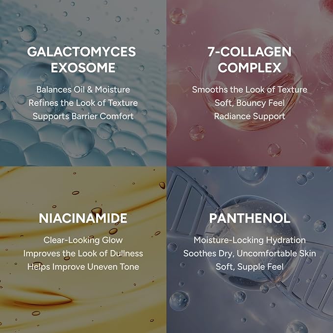GALACTOMYCES EXOSOmethod Essence Toner for Dewy&Glass Skin, Milky Toner with Niacinamide &Collagen &Panthenol, Hydrating & Refreshing for All Skin Types, Korean Skin Care (5.07 Fl Oz/150ml)